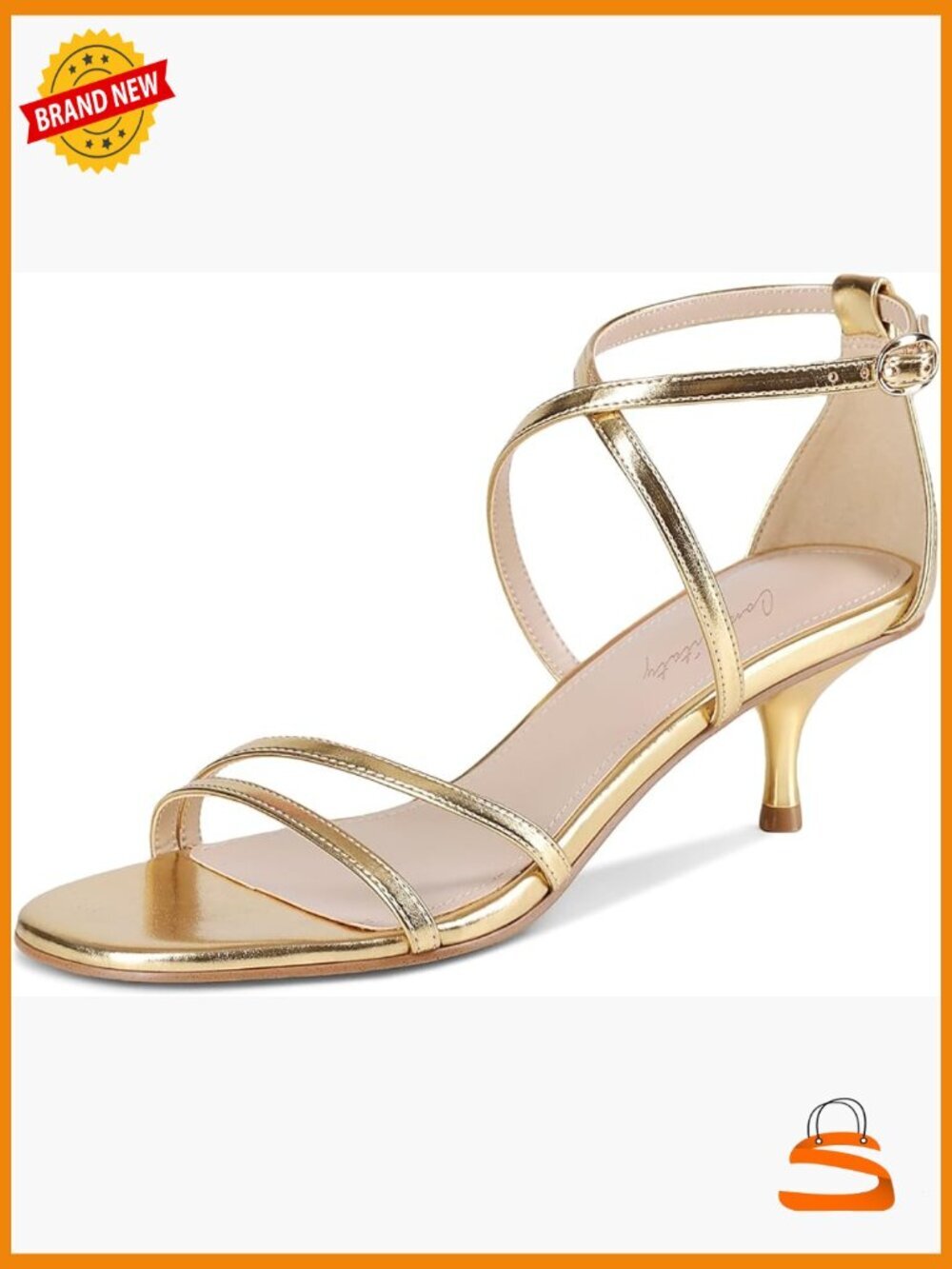 Strappy Kitten Heel Sandals - Comfortable Open Toe Dress Shoes